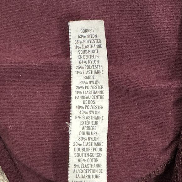 Aerie Bralette Womens M Purple Lace Halter Racerback Wireless Lightly Lined - Picture 5 of 5